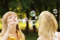 Soap bubble duel