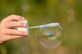 Soap bubble in the frame Royalty Free Stock Photo