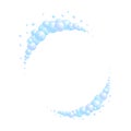 Soap bubble frame. Foam boarder. Blue suds divider and separator. Round decoration elements. Vector Royalty Free Stock Photo
