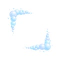 Soap bubble frame. Foam boarder. Blue suds divider and separator. Square decoration elements. Vector Royalty Free Stock Photo