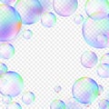 Soap bubble frame isolated on transparent background. Beautiful art. Realistic design. Vector illustration Royalty Free Stock Photo