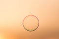 Soap bubble isolated in beautiful sunset sky Royalty Free Stock Photo