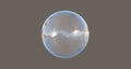 Soap bubble isolated on gray, road sun and blue sky reflection Royalty Free Stock Photo