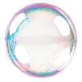 Soap bubble isolated on a transparent background close-up. Flying soap bubble in PNG format. Colorful transparent soap Royalty Free Stock Photo
