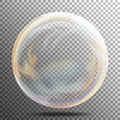 Soap bubble. Multicolored Transparent Bubble With Glares, Highlights And Gradient. Colorful Sphere Shape. Vector Illustration On G Royalty Free Stock Photo