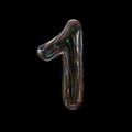 Soap bubble number 1 - 3d transparent digit - Dream, childhood or fragility concept