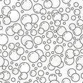 Soap bubble pattern. Seamless print of shower foam, fizzy drink or floating magnified molecules. Vector oxygen and Royalty Free Stock Photo