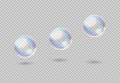 Soap bubble. Realistic rainbow shampoo ball with color reflection. 3D soaring glossy spheres on transparent background Royalty Free Stock Photo