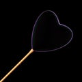 Soap bubble in shape of heart at the end tube isolated rendering valentines day romance concept Royalty Free Stock Photo