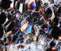 Soap bubbles abstract colorful macro structure