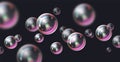 Soap bubbles background. Rainbow colors realistic transparent flying spheres, foamy iridescent 3d balls isolated on Royalty Free Stock Photo