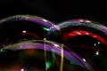 soap bubbles close up on a black background Royalty Free Stock Photo