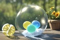 Summer sunlight and soap bubbles Royalty Free Stock Photo