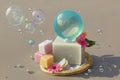 Summer sunlight and soap bubbles Royalty Free Stock Photo