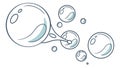 Soap Bubbles Floating, Lightness and Cleanliness, vector design Generative AI Royalty Free Stock Photo