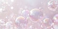 Soap bubbles floating on soft gradient background Royalty Free Stock Photo