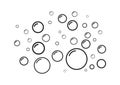 Soap bubbles icon. Oxygen bubbles in water. Foam shampoo isolated on white background. Vector illustration Royalty Free Stock Photo