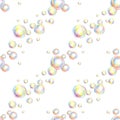 Soap bubbles pattern diagonally in watercolor