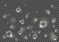 Soap bubbles pattern. Isolated on a transparent background Royalty Free Stock Photo