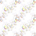 Soap bubbles pattern and watercolor contours