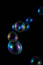 Soap Bubbles with Rainbow Reflection