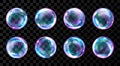 Soap rainbow bubbles with reflections Royalty Free Stock Photo