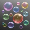 Soap Bubbles Realistic Transparent Royalty Free Stock Photo