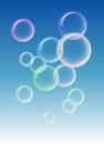 Soap bubbles with reflection. Royalty Free Stock Photo