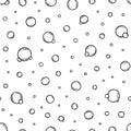 Soap bubbles. Seamless pattern. Cleaning concept. Water background. Hand drawn texture. Design wallpapers for prints bodycare, sha