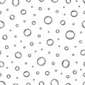 Soap bubbles. Seamless pattern. Cleaning concept. Water background. Hand drawn texture. Design wallpapers for prints bodycare, sha