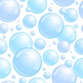 Soap bubbles seamless pattern. Repeated foam decoration wallpaper. Water bubble background. Vector Royalty Free Stock Photo