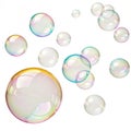 Soap bubbles set isolated on white background Royalty Free Stock Photo