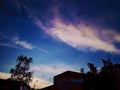 Soap bubbles in the sky. Evening Royalty Free Stock Photo