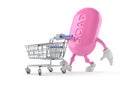 Soap character with shopping cart