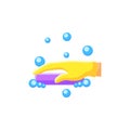 Soap cleaning flat icon. Color illustration
