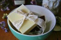 Soap Cold Processed Natural Handmade Organic with Ribbon Dried Flowers and Herbes Herbalism