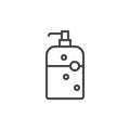 Soap dispenser bottle line icon, outline vector sign, linear style pictogram isolated on white