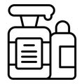 Soap dispenser icon outline vector. Shampoo barber