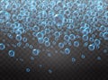 Soap foam and bubbles on transparent background. Royalty Free Stock Photo