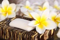 Soap and frangipani flowers