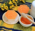 Soap, handmade aromatic honey with milk