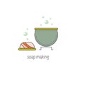 Soap making line icon