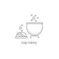 Soap making line icon
