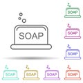 Soap multi color icon. Simple thin line, outline vector of cleaning icons for ui and ux, website or mobile application Royalty Free Stock Photo