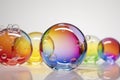 Soap rainbow bubbles background. Generative AI