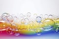 Soap rainbow bubbles background. Generative AI