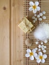 Soap,shell,stones and tiare flowers