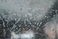 Soap suds on the glass. View from Inside car, automatic car wash. Background image and texture Royalty Free Stock Photo
