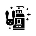 soap testing on rabbits glyph icon vector illustration