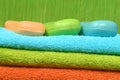 Soap and towels Royalty Free Stock Photo